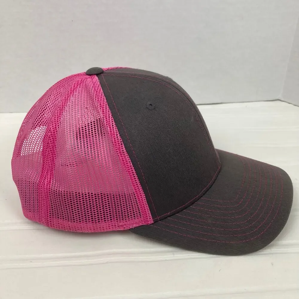 Blonde Bombshell Trucker Cap Women Hot Pink Gray Mesh Marilyn Monroe Silhouette